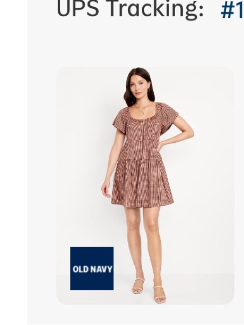 Old Navy Pink/Brown Plaid dress